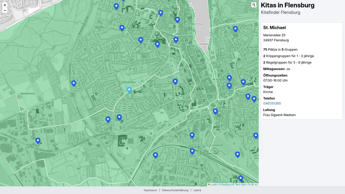 Vorschau des Projekts Kitafinder Flensburg