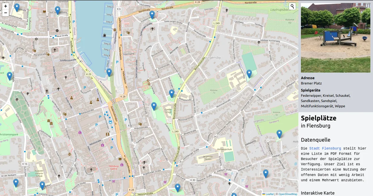 Vorschau des Projekts Spielplatzkarte der Stadt Flensburg